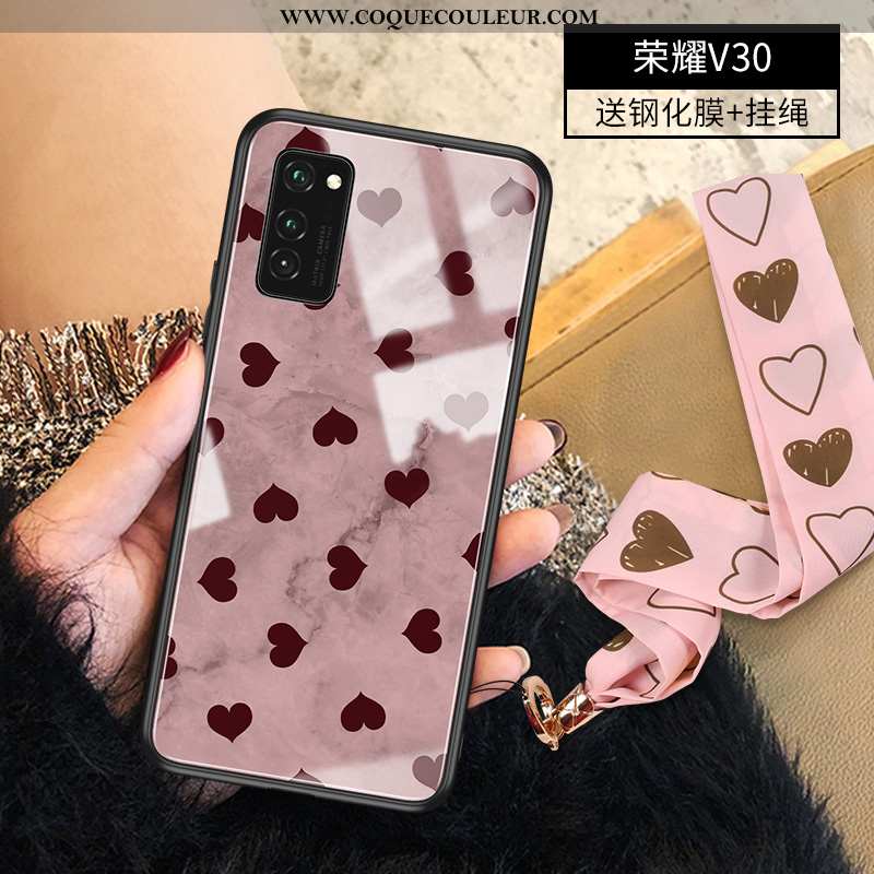 Housse Honor View30 Légère Coque Rose, Étui Honor View30 Silicone Net Rouge Rose