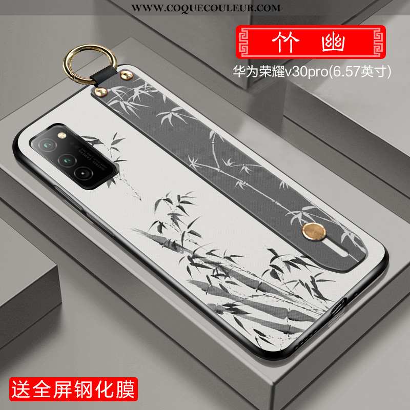 Housse Honor View30 Pro Ultra Coque Tout Compris, Étui Honor View30 Pro Légère Style Chinois Verte