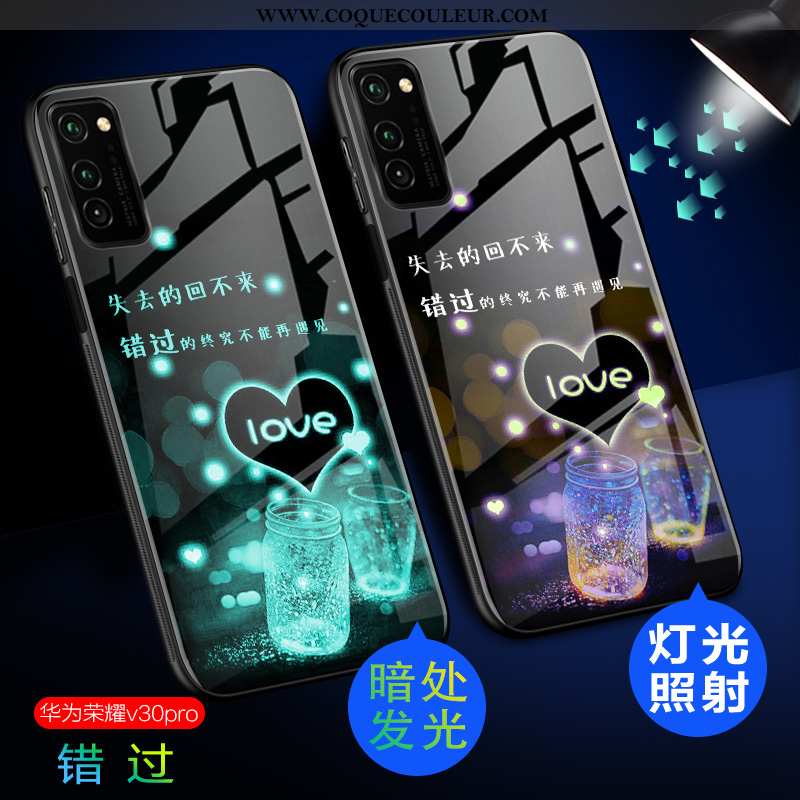 Housse Honor View30 Pro Protection Personnalité Coque, Étui Honor View30 Pro Verre Délavé En Daim Ve