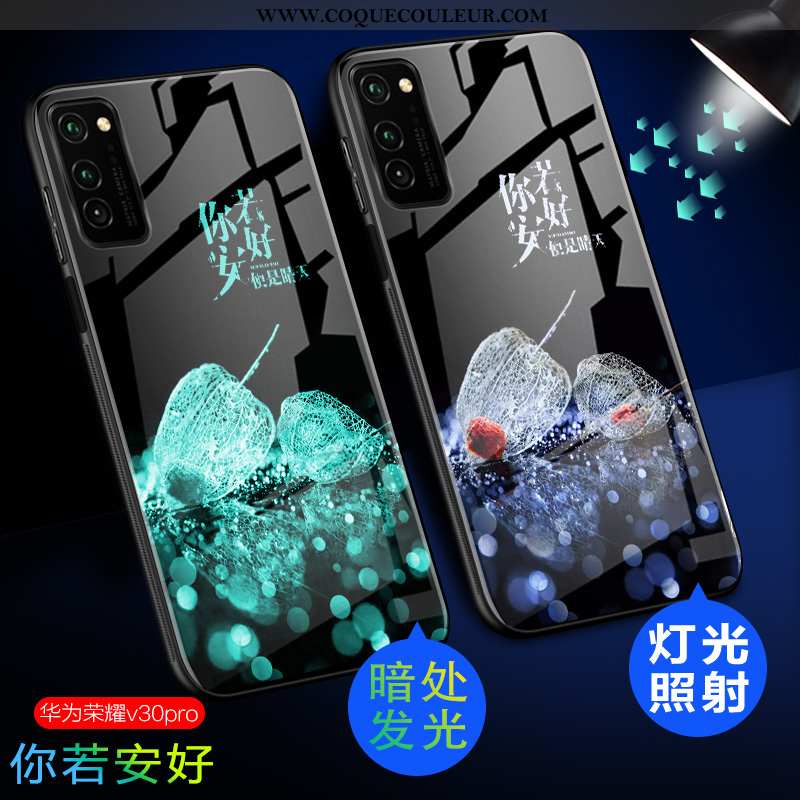 Housse Honor View30 Pro Protection Personnalité Coque, Étui Honor View30 Pro Verre Délavé En Daim Ve