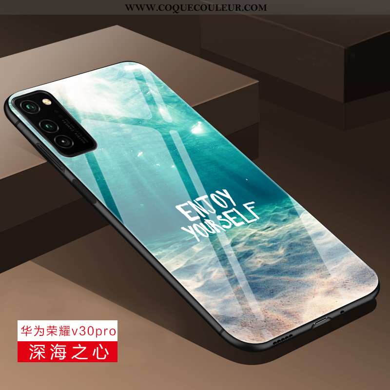 Housse Honor View30 Pro Protection Personnalité Coque, Étui Honor View30 Pro Verre Délavé En Daim Ve