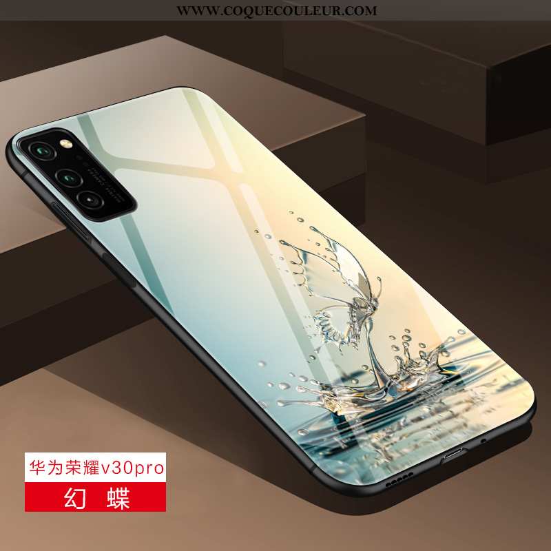 Housse Honor View30 Pro Protection Personnalité Coque, Étui Honor View30 Pro Verre Délavé En Daim Ve