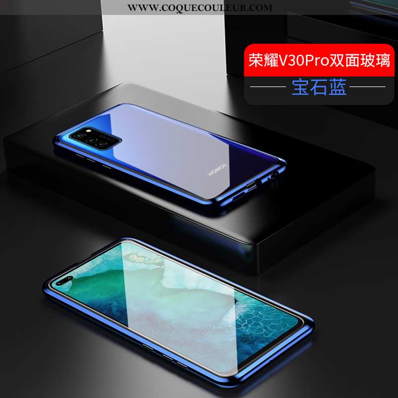 Coque Honor View30 Pro Transparent Incassable Net Rouge, Housse Honor View30 Pro Protection Bleu