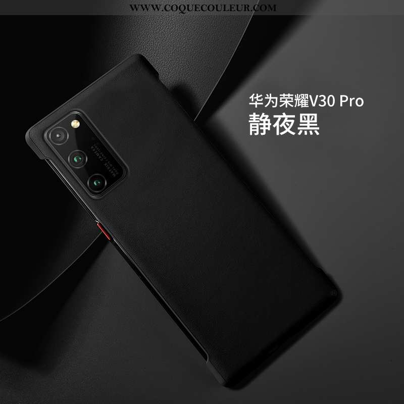 Étui Honor View30 Pro Ultra Cuir Bovins, Coque Honor View30 Pro Légère Luxe Orange