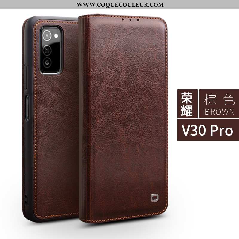 Coque Honor View30 Pro Protection Cuir Tout Compris, Housse Honor View30 Pro Cuir Véritable Téléphon