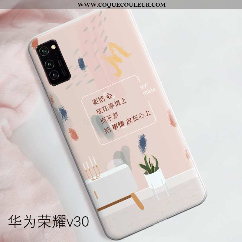 Housse Honor View30 Pro Tendance Silicone Étui, Étui Honor View30 Pro Fluide Doux Coque Rose