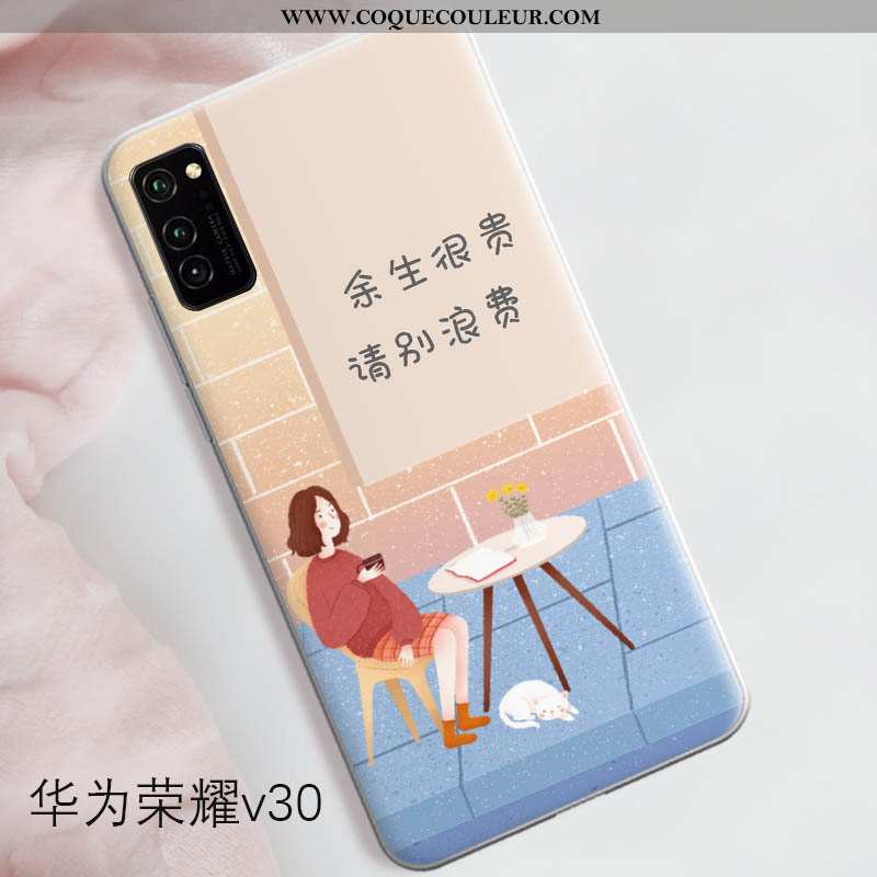 Housse Honor View30 Pro Tendance Silicone Étui, Étui Honor View30 Pro Fluide Doux Coque Rose