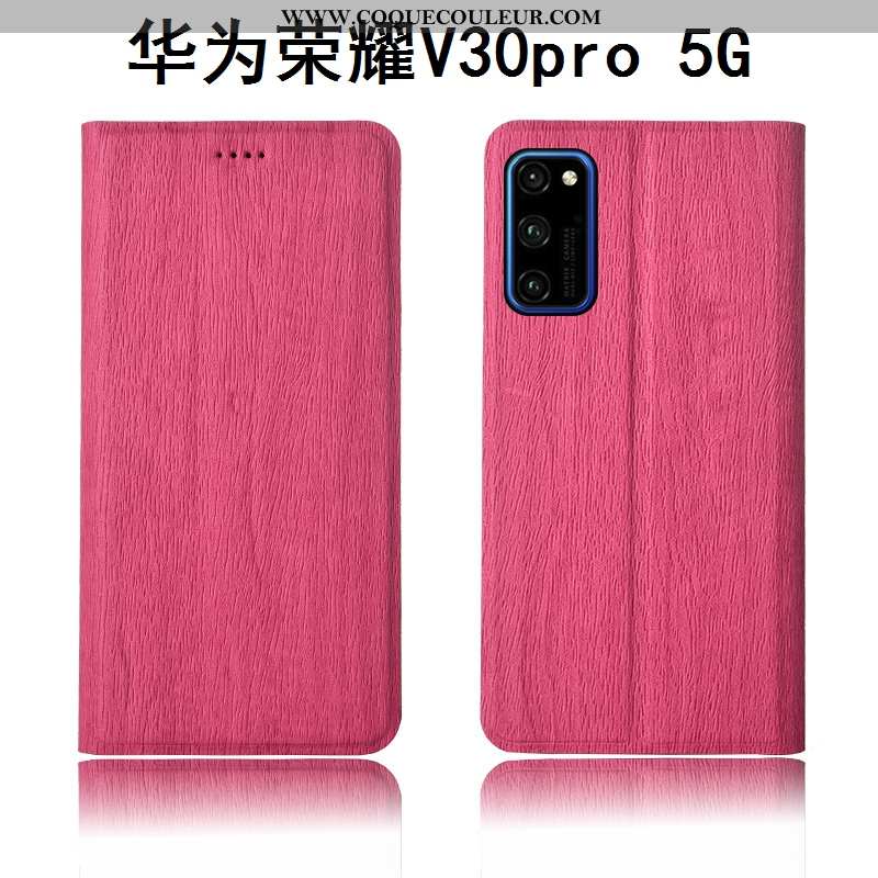 Étui Honor View30 Pro Modèle Fleurie Clamshell Cuir, Coque Honor View30 Pro Fluide Doux Tout Compris