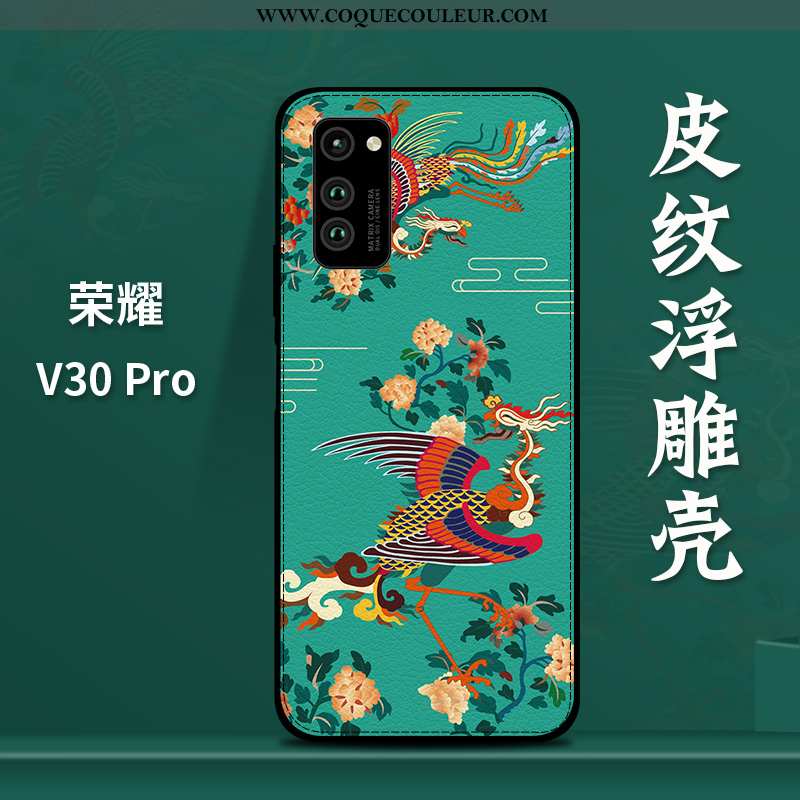 Étui Honor View30 Pro Gaufrage Modèle Fleurie Ornements Suspendus, Coque Honor View30 Pro Tendance Q