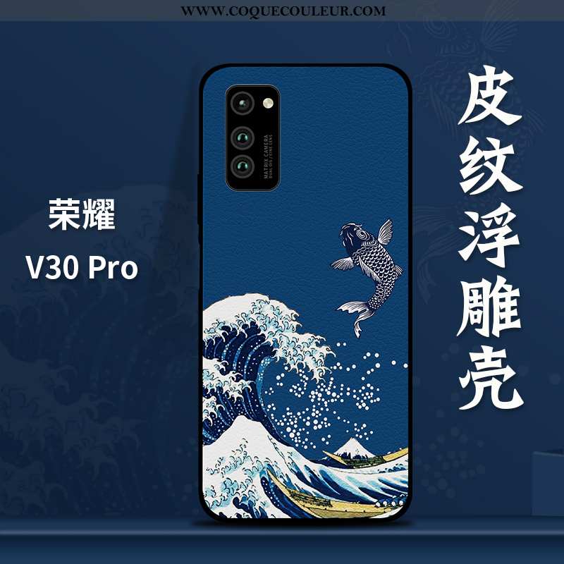 Étui Honor View30 Pro Gaufrage Modèle Fleurie Ornements Suspendus, Coque Honor View30 Pro Tendance Q