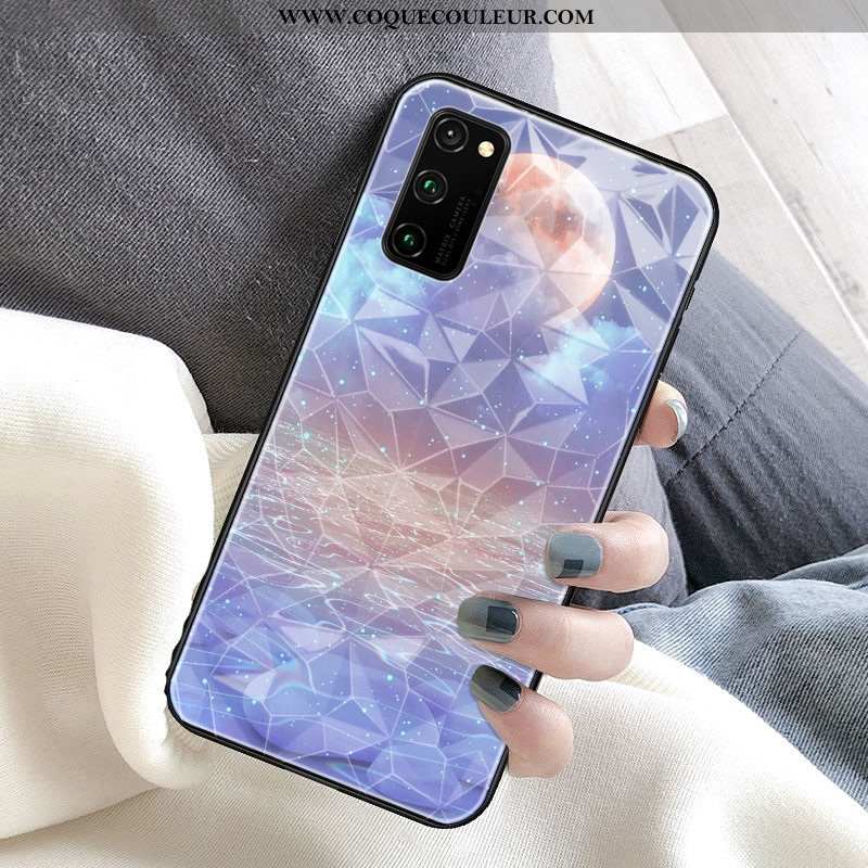 Étui Honor View30 Pro Protection Planète Téléphone Portable, Coque Honor View30 Pro Losange Violet