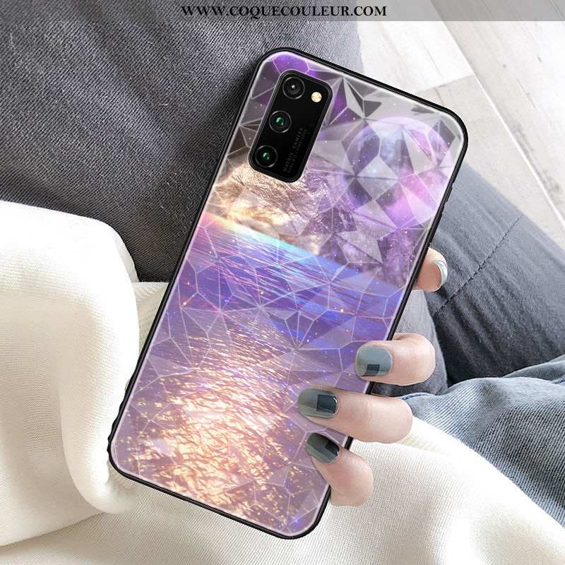 Étui Honor View30 Pro Protection Planète Téléphone Portable, Coque Honor View30 Pro Losange Violet