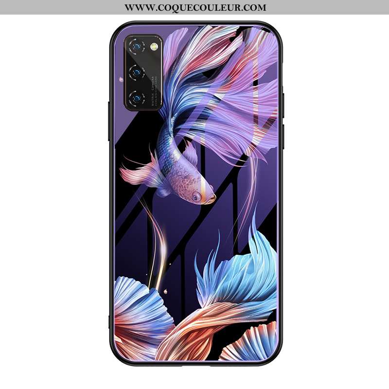 Coque Honor View30 Pro Protection Support Personnalité, Housse Honor View30 Pro Luxe Verre Violet
