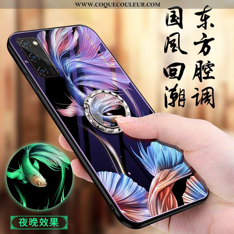 Coque Honor View30 Pro Protection Support Personnalité, Housse Honor View30 Pro Luxe Verre Violet