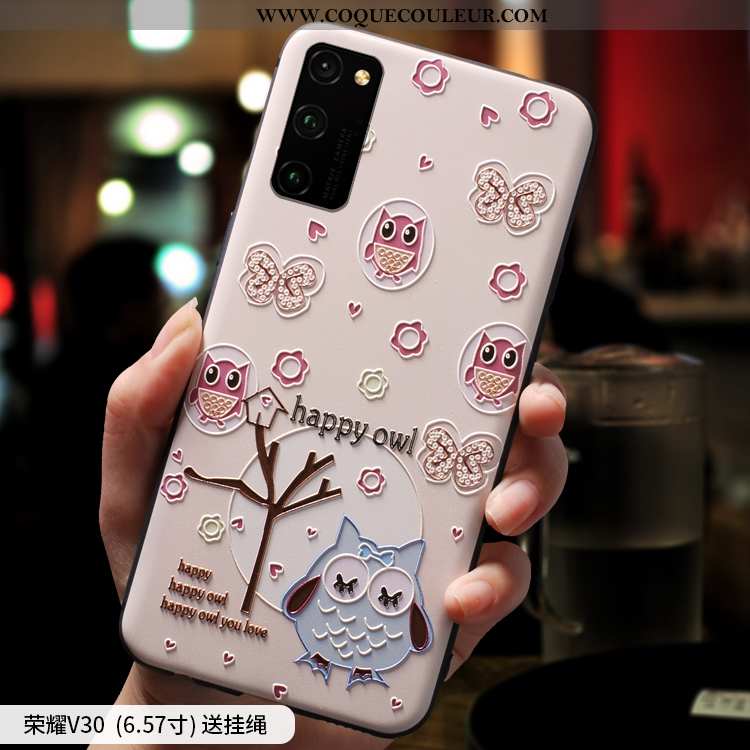 Coque Honor View30 Pro Légère Rose Ornements Suspendus, Housse Honor View30 Pro Fluide Doux Vent