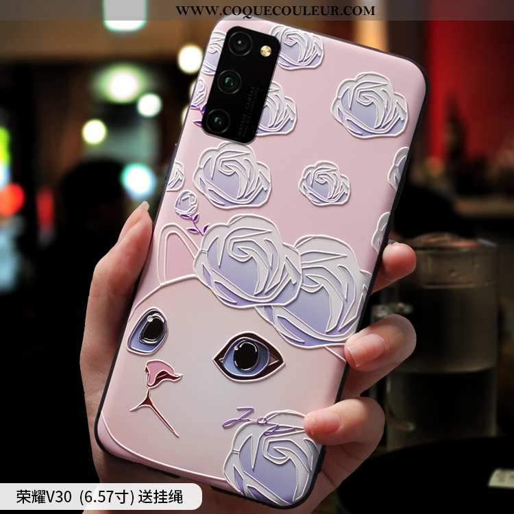 Coque Honor View30 Pro Légère Rose Ornements Suspendus, Housse Honor View30 Pro Fluide Doux Vent