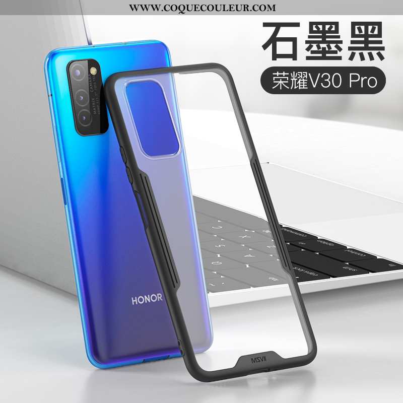 Étui Honor View30 Pro Transparent Incassable Protection, Coque Honor View30 Pro Délavé En Daim Silic