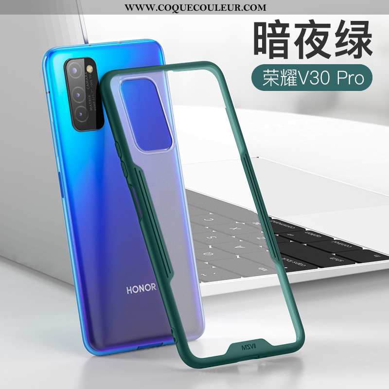 Étui Honor View30 Pro Transparent Incassable Protection, Coque Honor View30 Pro Délavé En Daim Silic