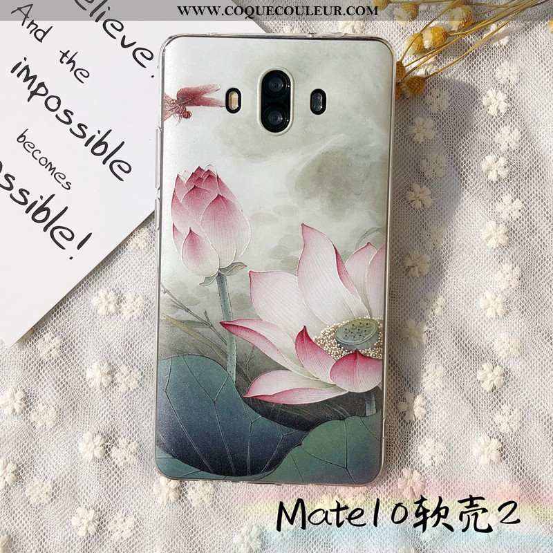 Housse Huawei Mate 10 Gaufrage Ornements Suspendus Incassable, Étui Huawei Mate 10 Fluide Doux Télép