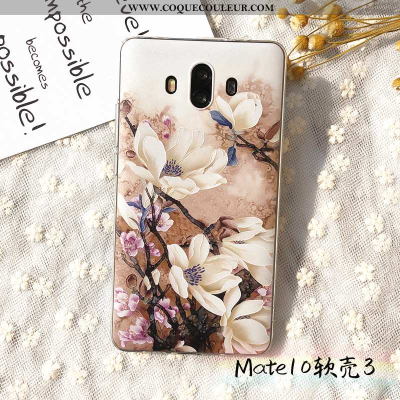 Housse Huawei Mate 10 Gaufrage Ornements Suspendus Incassable, Étui Huawei Mate 10 Fluide Doux Télép