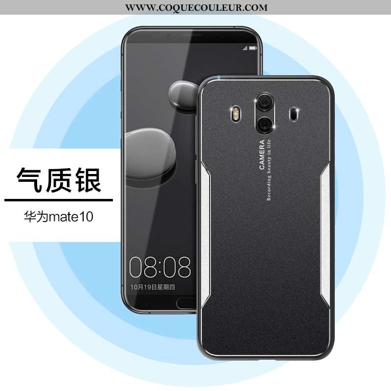 Étui Huawei Mate 10 Créatif Silicone Métal, Coque Huawei Mate 10 Ultra Argent