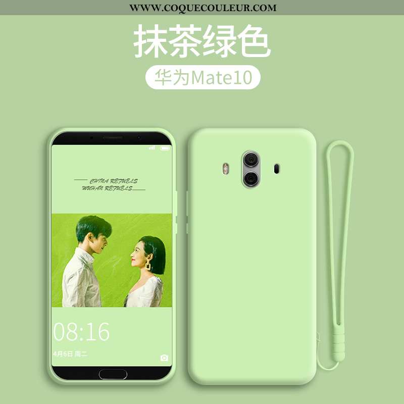 Coque Huawei Mate 10 Protection Vert Silicone, Housse Huawei Mate 10 Délavé En Daim Incassable Verte