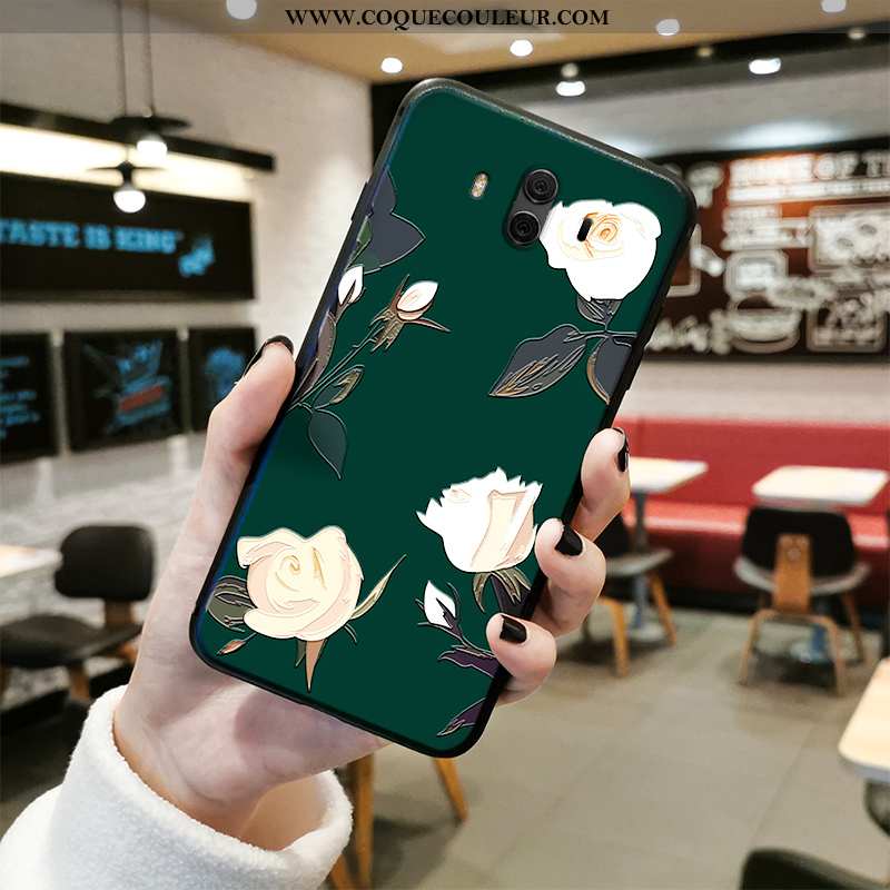 Étui Huawei Mate 10 Protection Tendance Étui, Coque Huawei Mate 10 Délavé En Daim Rose Verte