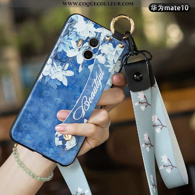 Coque Huawei Mate 10 Fluide Doux Tendance Étui, Housse Huawei Mate 10 Silicone Personnalité Bleu