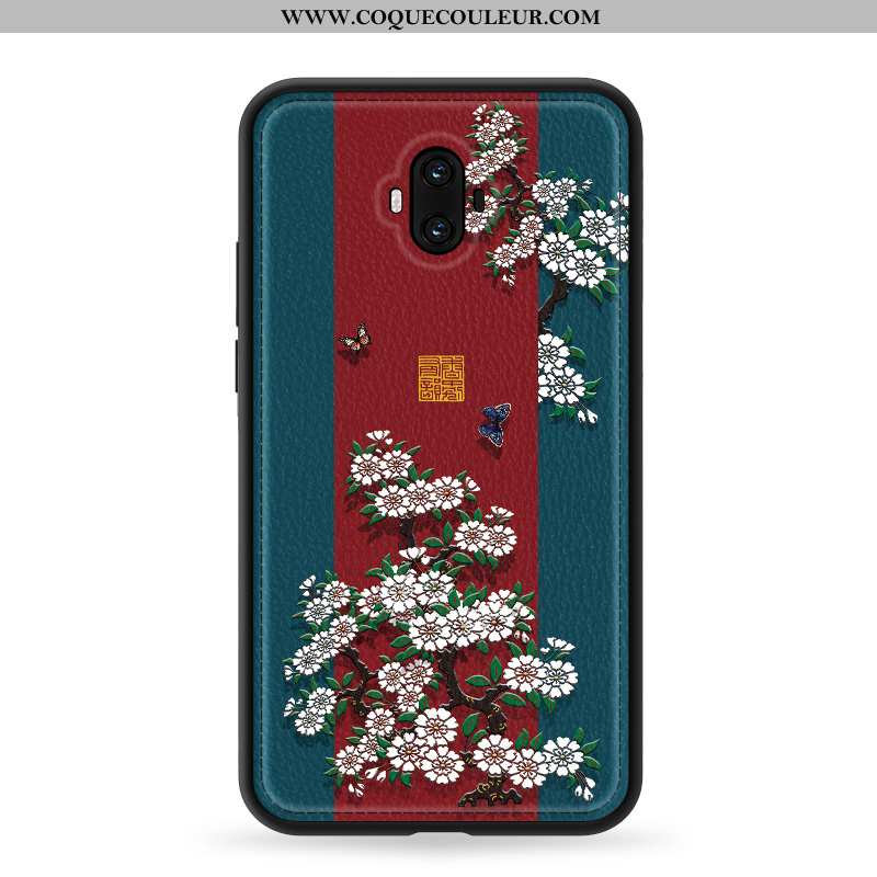 Coque Huawei Mate 10 Silicone Qualité Tendance, Housse Huawei Mate 10 Mode Modèle Fleurie Bleu Foncé