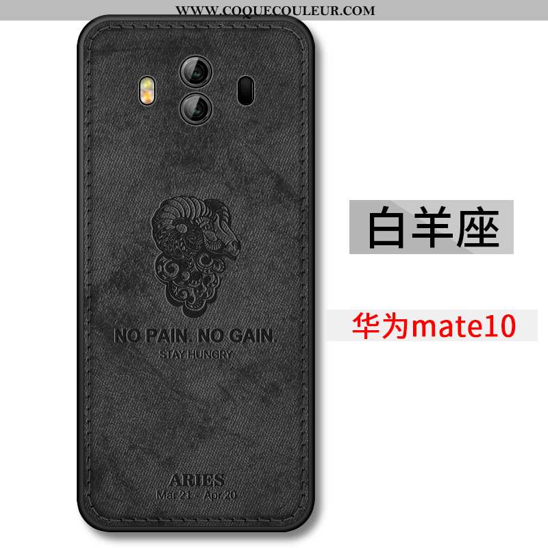 Housse Huawei Mate 10 Légère Délavé En Daim Étui, Étui Huawei Mate 10 Fluide Doux Incassable Noir