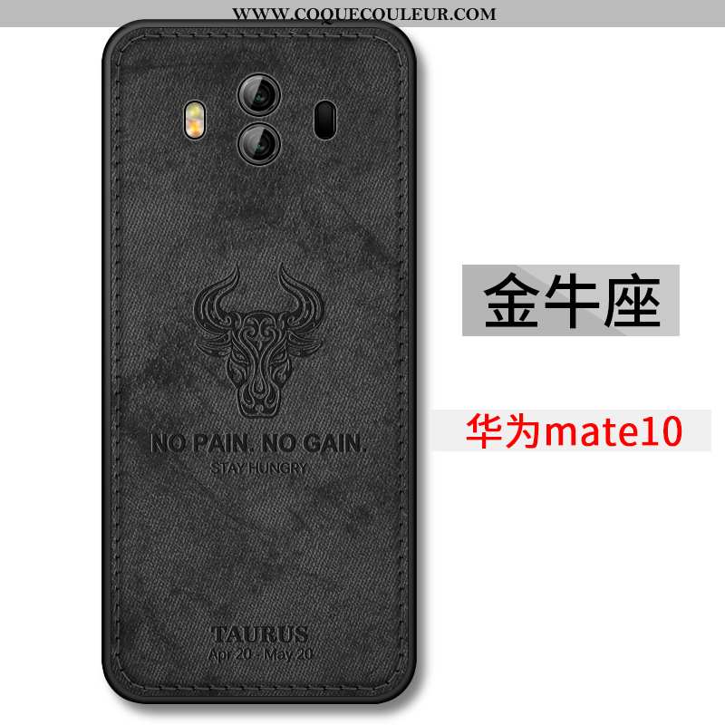 Housse Huawei Mate 10 Légère Délavé En Daim Étui, Étui Huawei Mate 10 Fluide Doux Incassable Noir