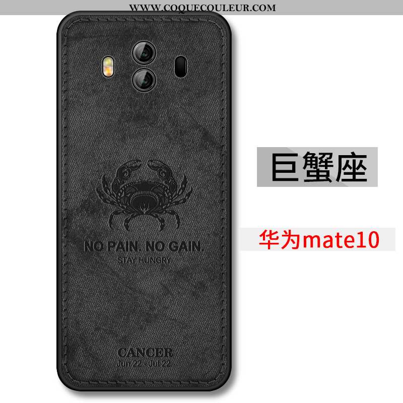 Housse Huawei Mate 10 Légère Délavé En Daim Étui, Étui Huawei Mate 10 Fluide Doux Incassable Noir