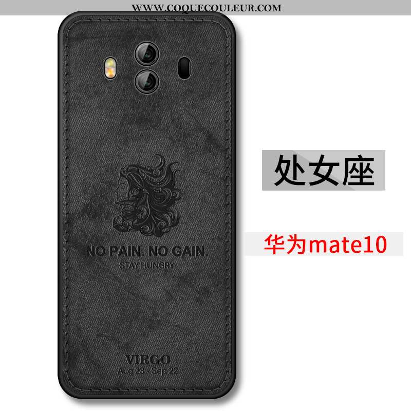 Housse Huawei Mate 10 Légère Délavé En Daim Étui, Étui Huawei Mate 10 Fluide Doux Incassable Noir