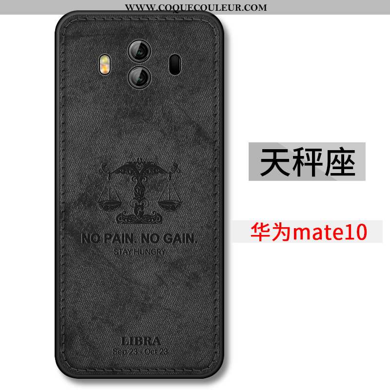 Housse Huawei Mate 10 Légère Délavé En Daim Étui, Étui Huawei Mate 10 Fluide Doux Incassable Noir