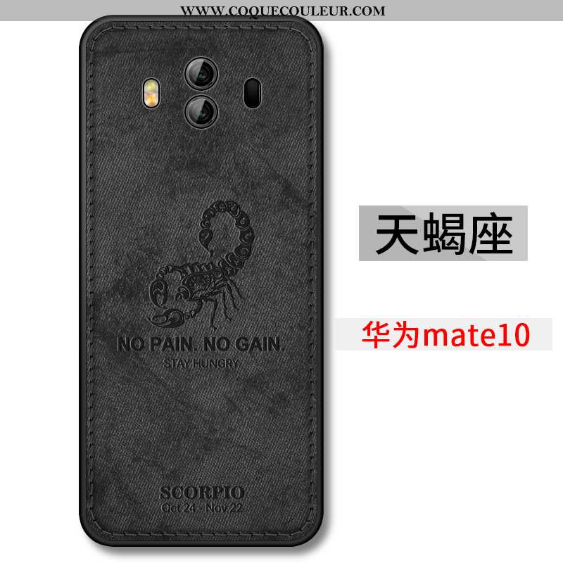 Housse Huawei Mate 10 Légère Délavé En Daim Étui, Étui Huawei Mate 10 Fluide Doux Incassable Noir