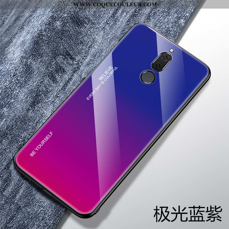 Housse Huawei Mate 10 Lite Protection Tendance Ultra, Étui Huawei Mate 10 Lite Verre Créatif Bleu