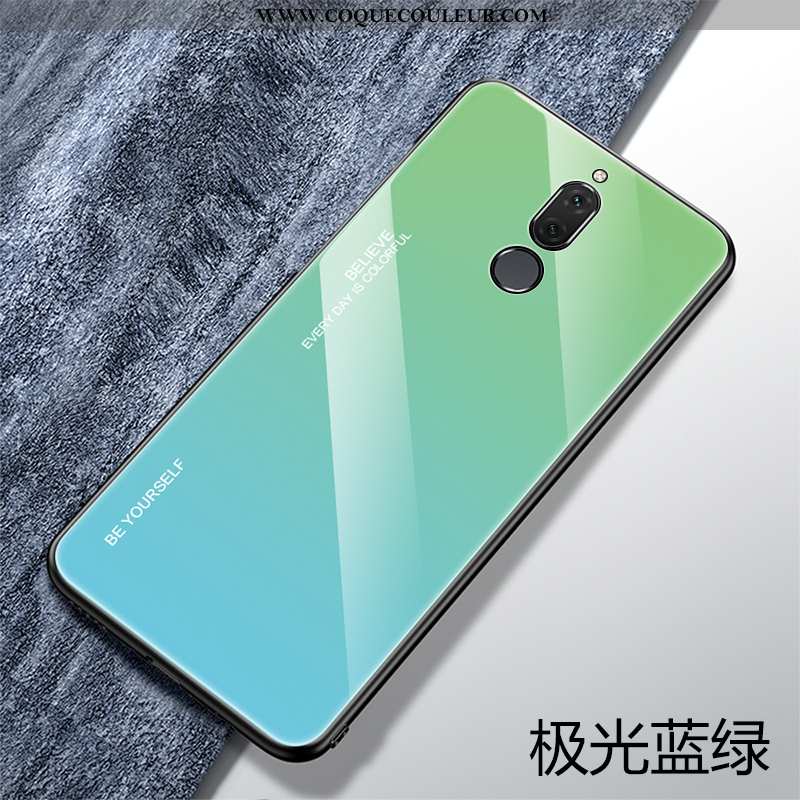 Housse Huawei Mate 10 Lite Protection Tendance Ultra, Étui Huawei Mate 10 Lite Verre Créatif Bleu