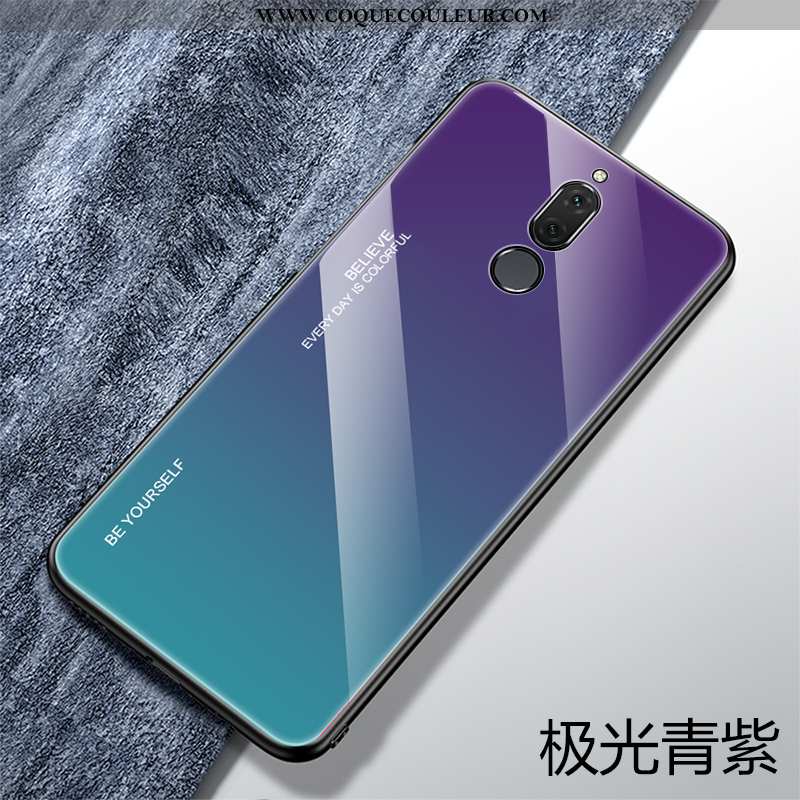 Housse Huawei Mate 10 Lite Protection Tendance Ultra, Étui Huawei Mate 10 Lite Verre Créatif Bleu