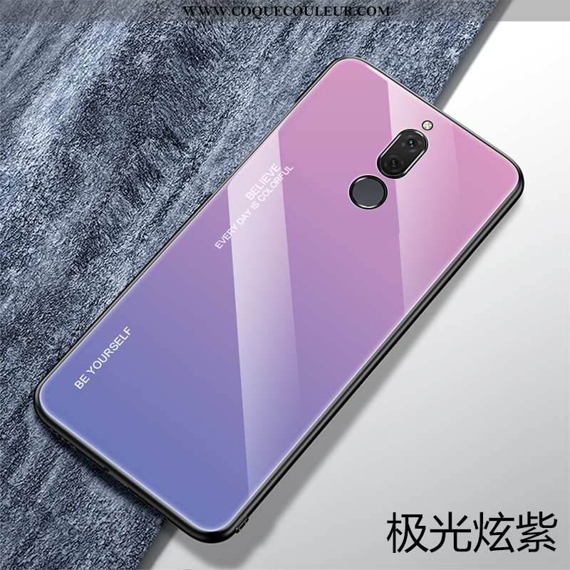 Housse Huawei Mate 10 Lite Protection Tendance Ultra, Étui Huawei Mate 10 Lite Verre Créatif Bleu