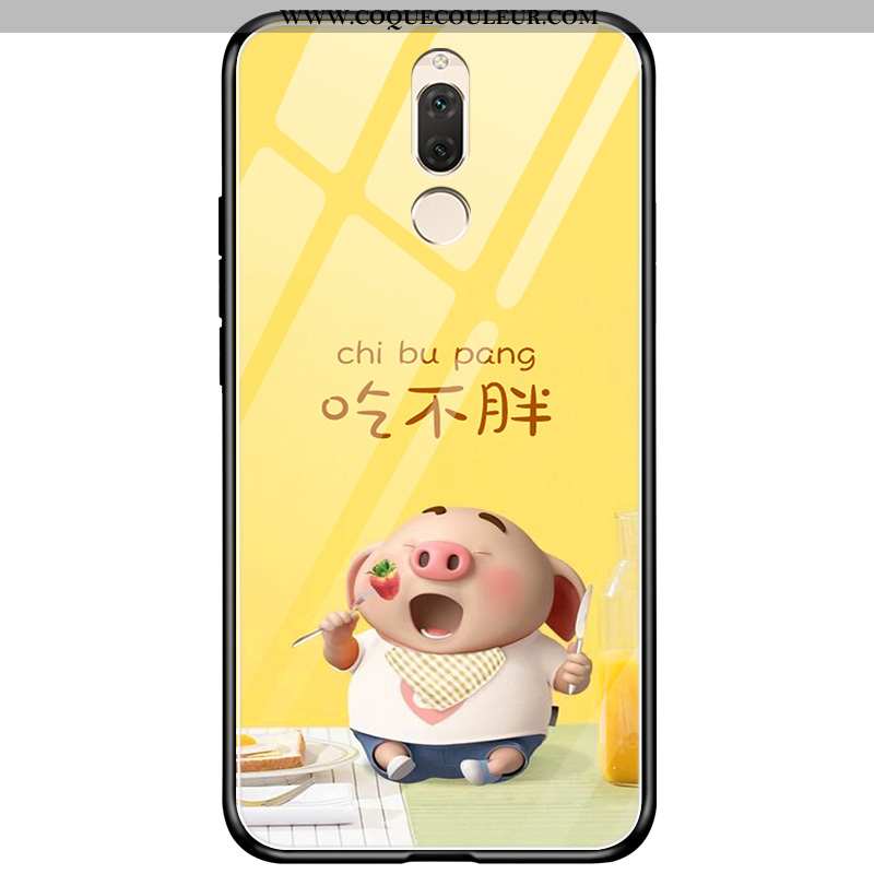 Coque Huawei Mate 10 Lite Verre Téléphone Portable Jaune, Housse Huawei Mate 10 Lite Personnalité In