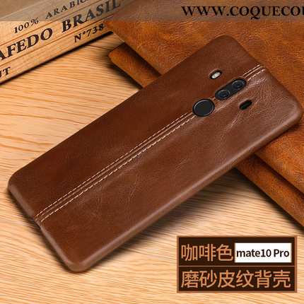 Coque Huawei Mate 10 Pro Cuir Véritable Protection Marron, Housse Huawei Mate 10 Pro Tendance Délavé