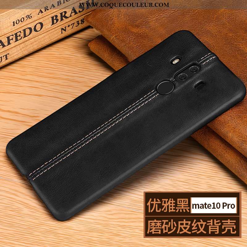 Coque Huawei Mate 10 Pro Cuir Véritable Protection Marron, Housse Huawei Mate 10 Pro Tendance Délavé