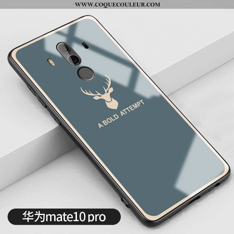 Housse Huawei Mate 10 Pro Protection Clair Silicone, Étui Huawei Mate 10 Pro Verre Petit Verte