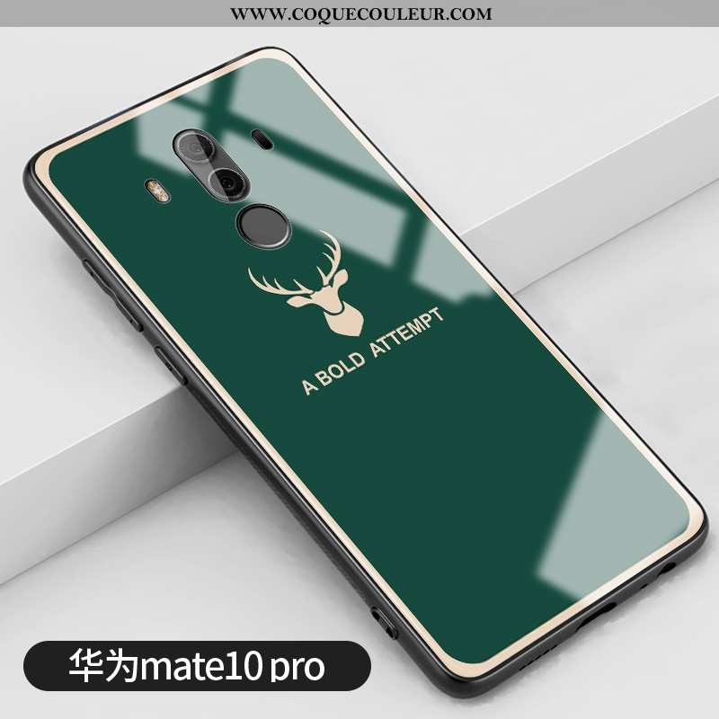 Housse Huawei Mate 10 Pro Protection Clair Silicone, Étui Huawei Mate 10 Pro Verre Petit Verte