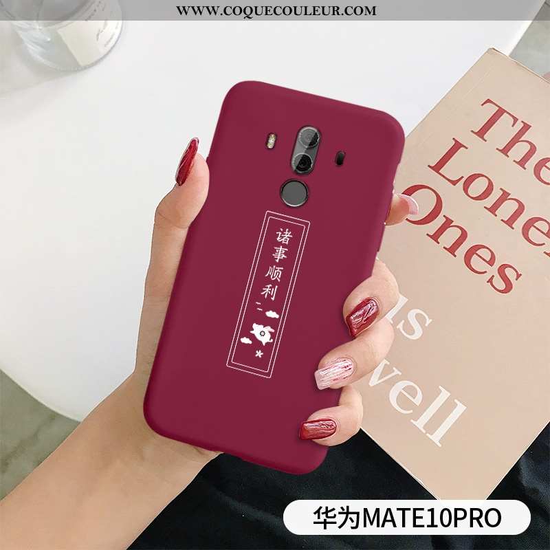 Housse Huawei Mate 10 Pro Légère Ultra Étui, Étui Huawei Mate 10 Pro Fluide Doux Coque Rouge