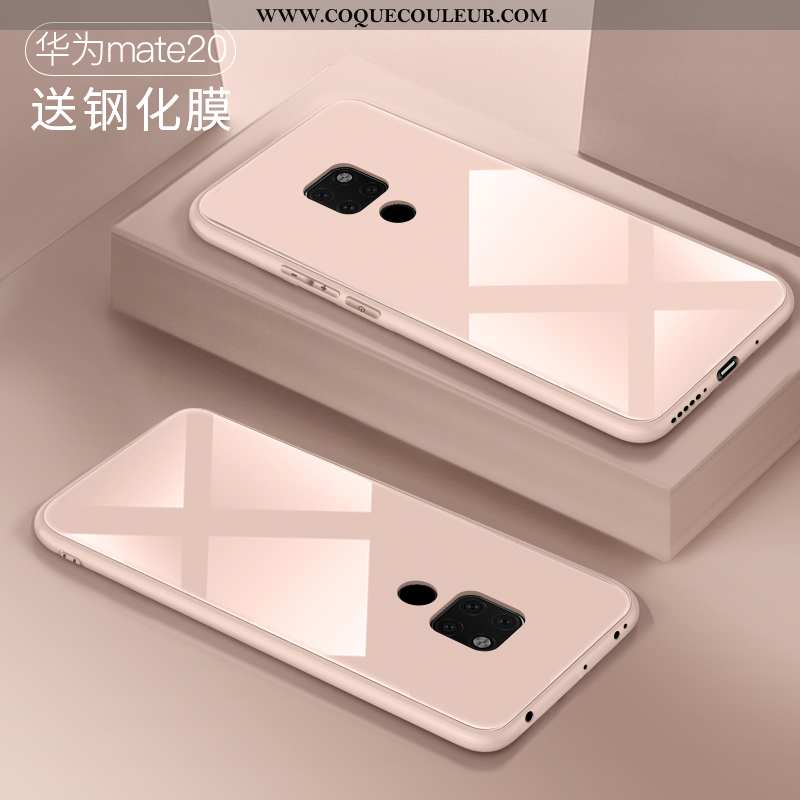 Coque Huawei Mate 20 Verre Tout Compris Amoureux, Housse Huawei Mate 20 Personnalité Légère Noir