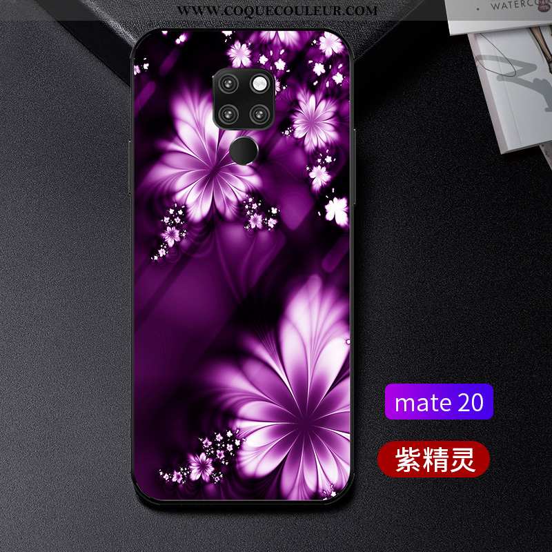 Étui Huawei Mate 20 Tendance Téléphone Portable Verre, Coque Huawei Mate 20 Légère Protection Bleu