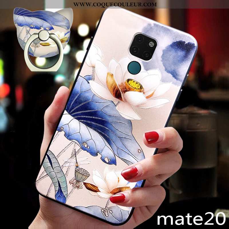 Housse Huawei Mate 20 Tendance Coque Téléphone Portable, Étui Huawei Mate 20 Fluide Doux Silicone Bl