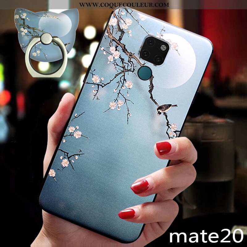 Housse Huawei Mate 20 Tendance Coque Téléphone Portable, Étui Huawei Mate 20 Fluide Doux Silicone Bl