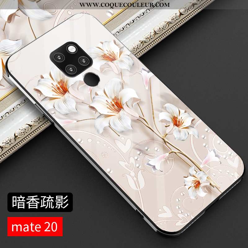 Étui Huawei Mate 20 Verre Protection Noir, Coque Huawei Mate 20 Personnalité Tout Compris Noir